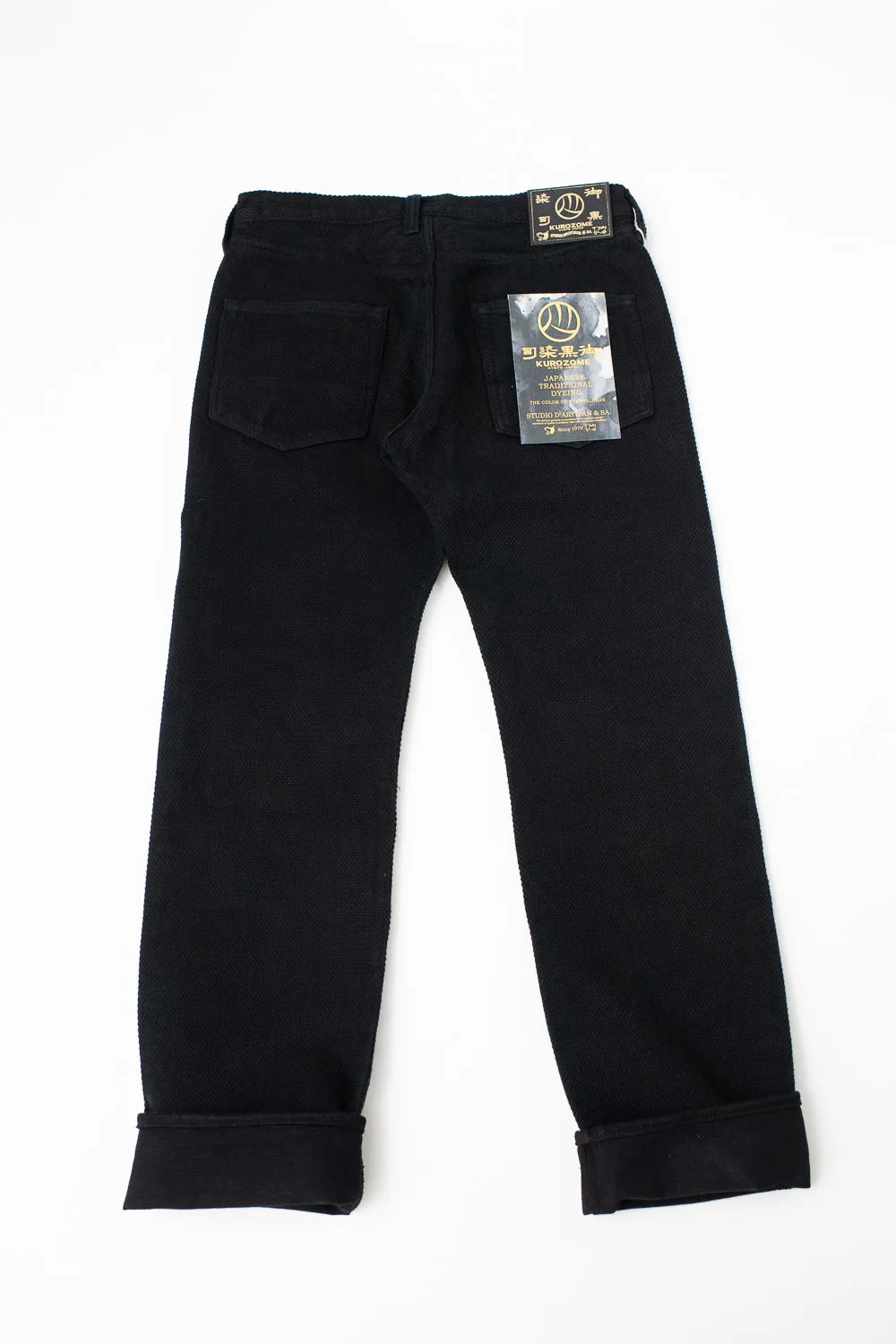 1877S - "Kurozome" Sashiko Selvedge Pants Slim Straight - Black
