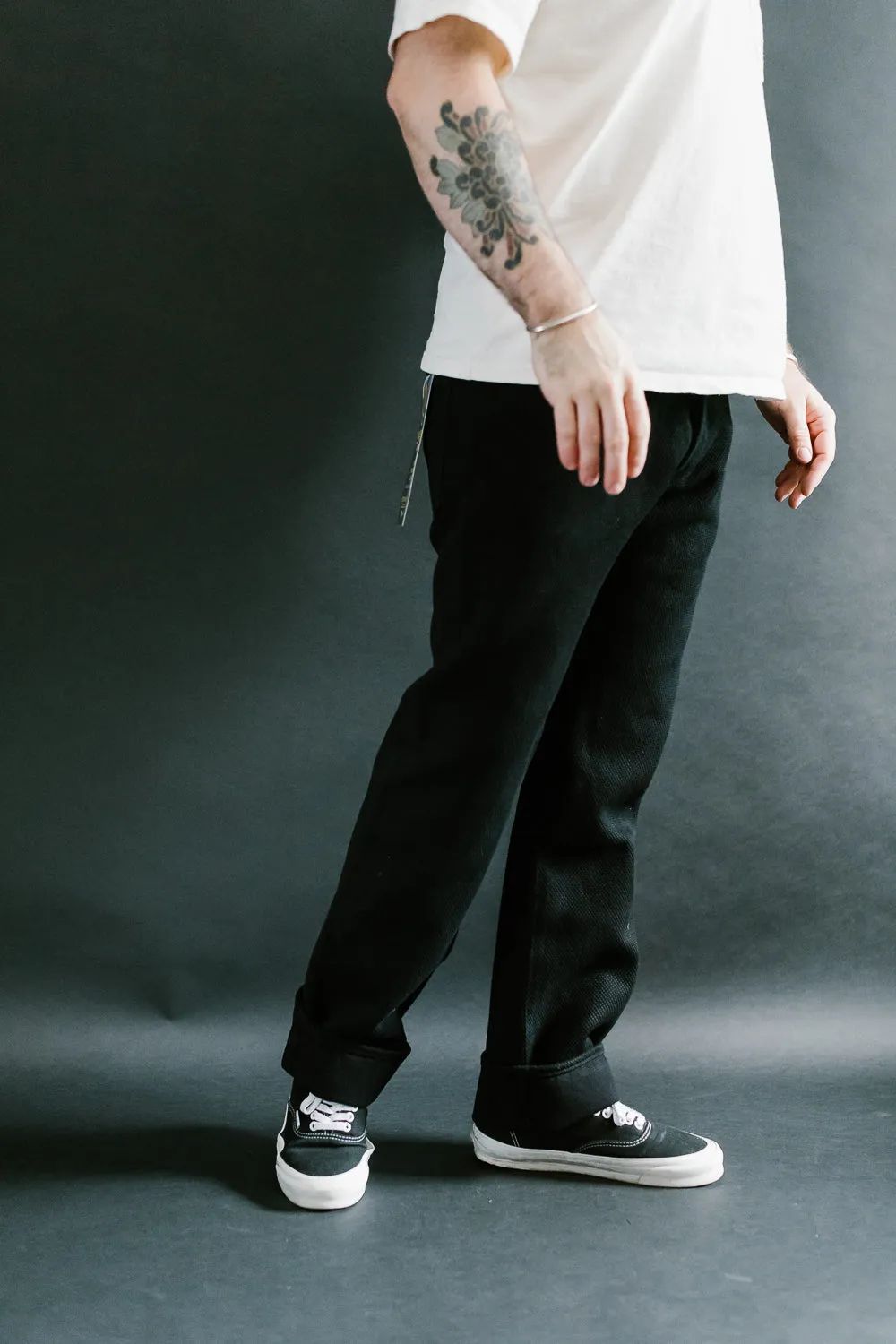 1877S - "Kurozome" Sashiko Selvedge Pants Slim Straight - Black