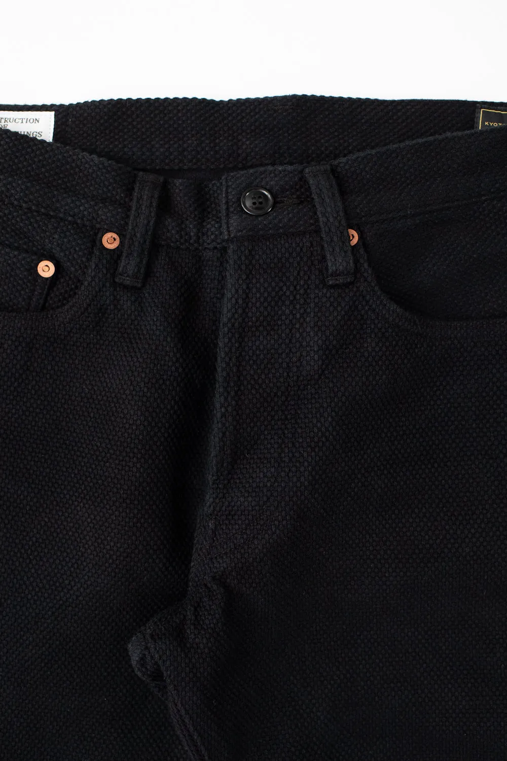 1877S - "Kurozome" Sashiko Selvedge Pants Slim Straight - Black