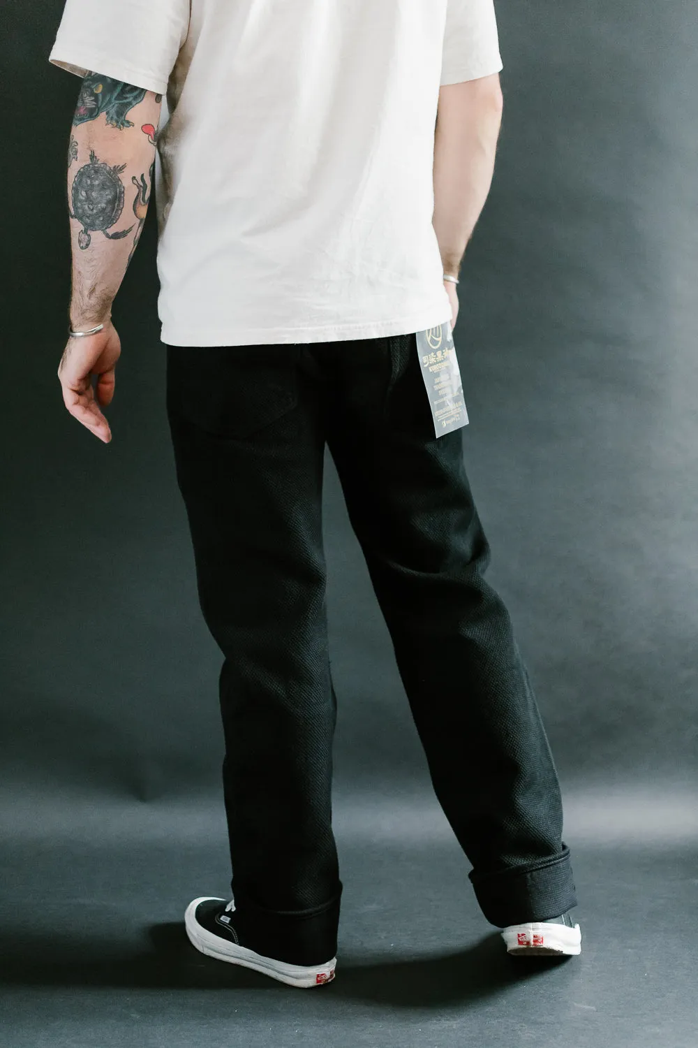 1877S - "Kurozome" Sashiko Selvedge Pants Slim Straight - Black