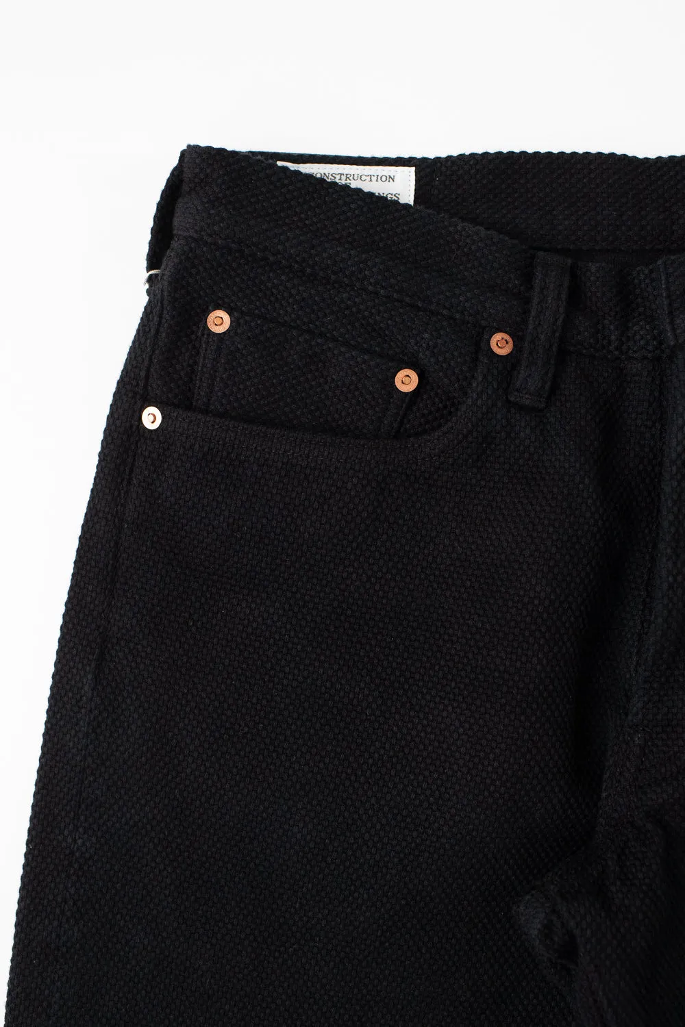 1877S - "Kurozome" Sashiko Selvedge Pants Slim Straight - Black