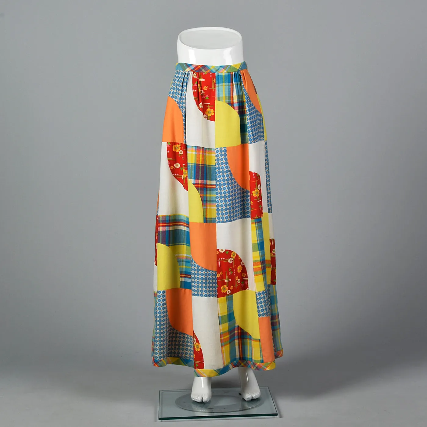 1970s Quilted Maxi Skirt