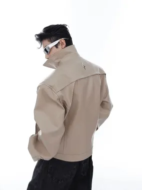 【23s Feb.】Large Pocket High Shoulder Leather Jacket
