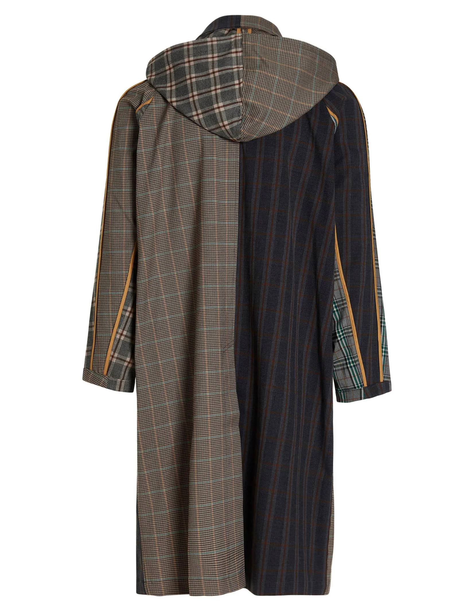Andersson Bell Patchwork Check Pattern Hooded Coat