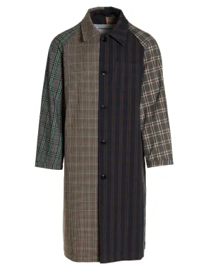 Andersson Bell Patchwork Check Pattern Hooded Coat