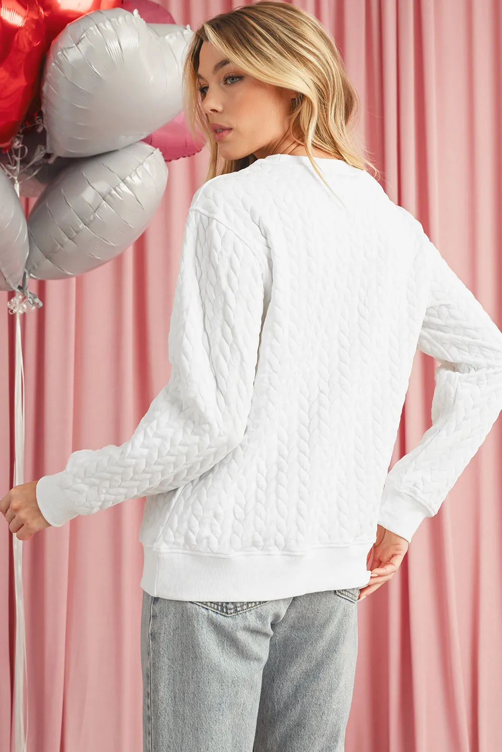 Black Merry and Bright Quilted Sweatshirt