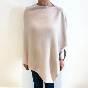 Brand New Scottish Oyster Pink Cashmere Poncho One Size