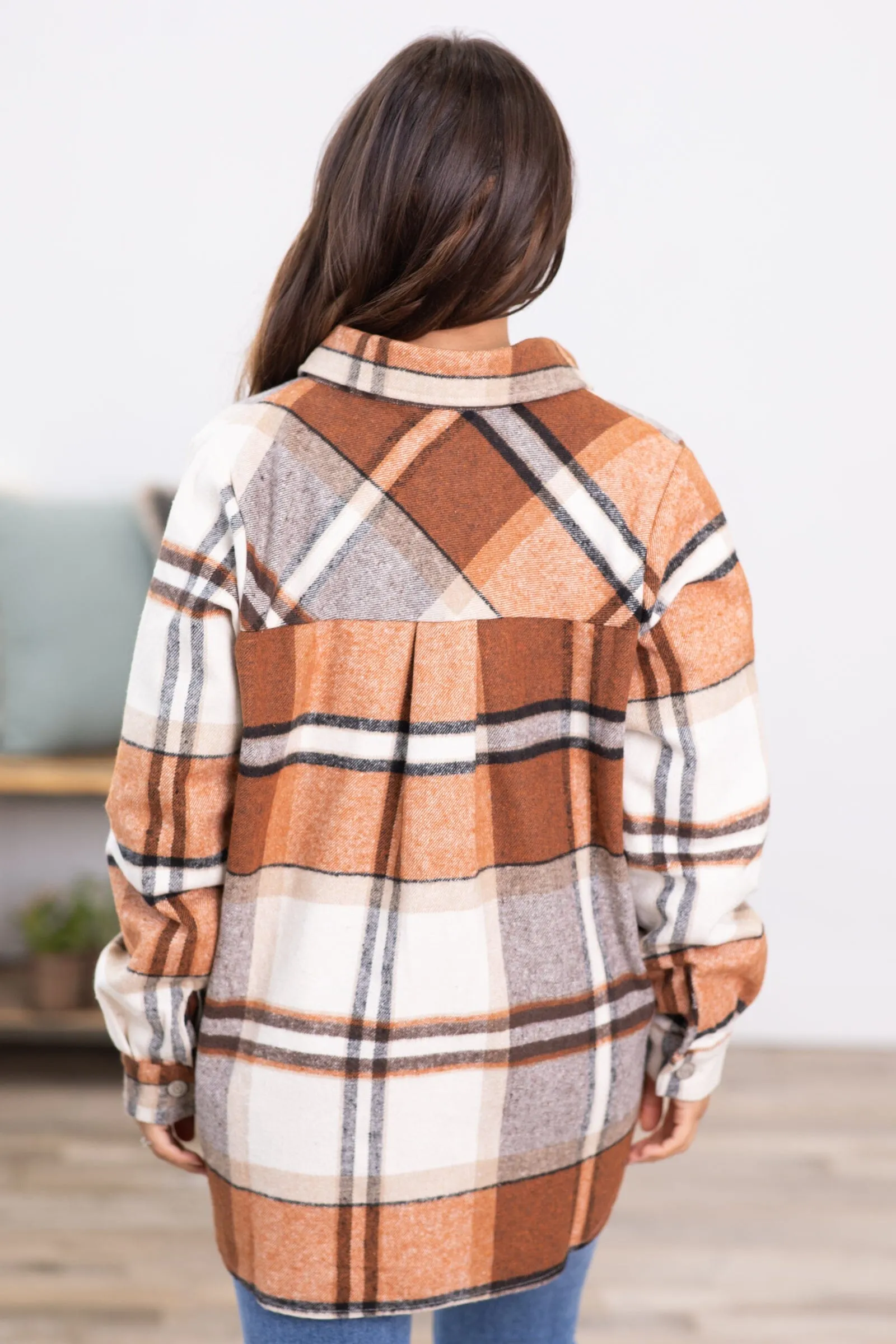 Camel and Cream Plaid Shacket
