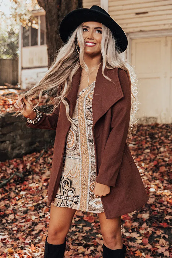City Estate Coat In Chocolate
