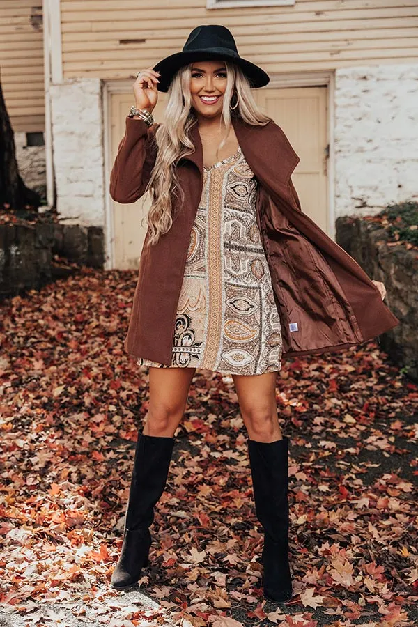 City Estate Coat In Chocolate