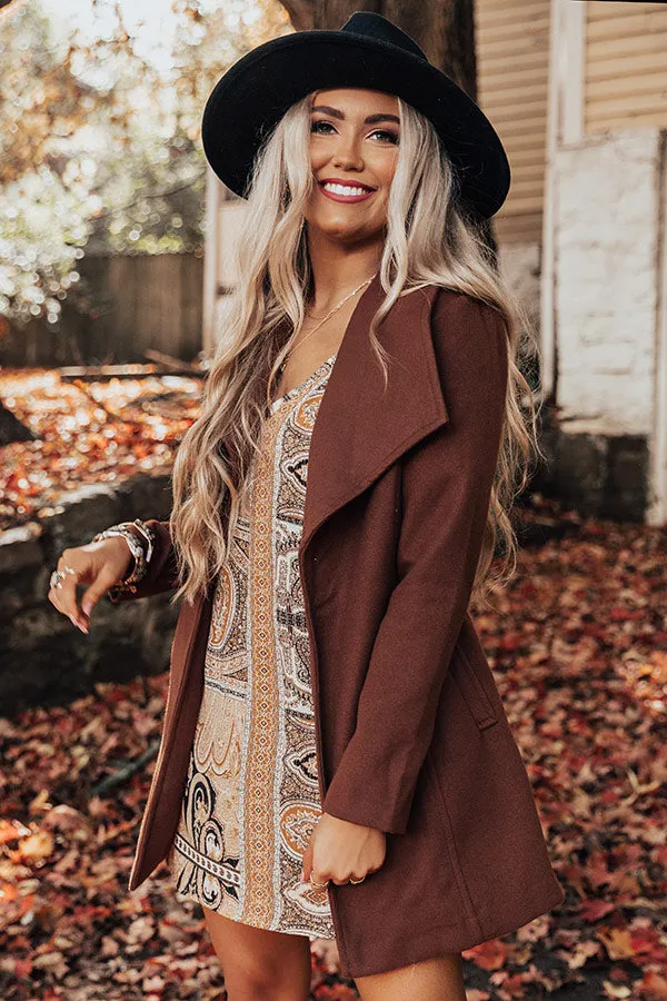 City Estate Coat In Chocolate