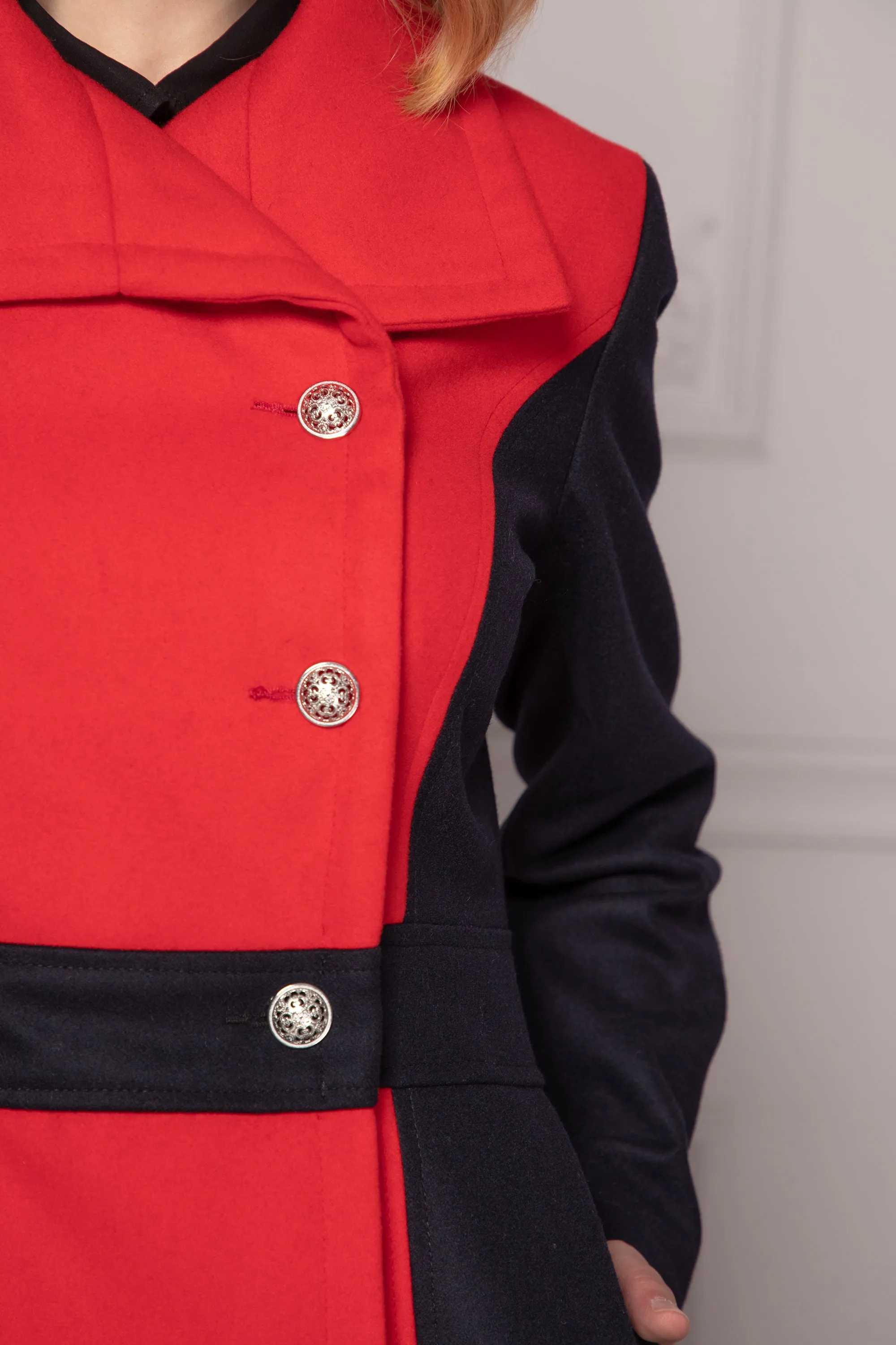 COLOR BLOCK OVERCOAT