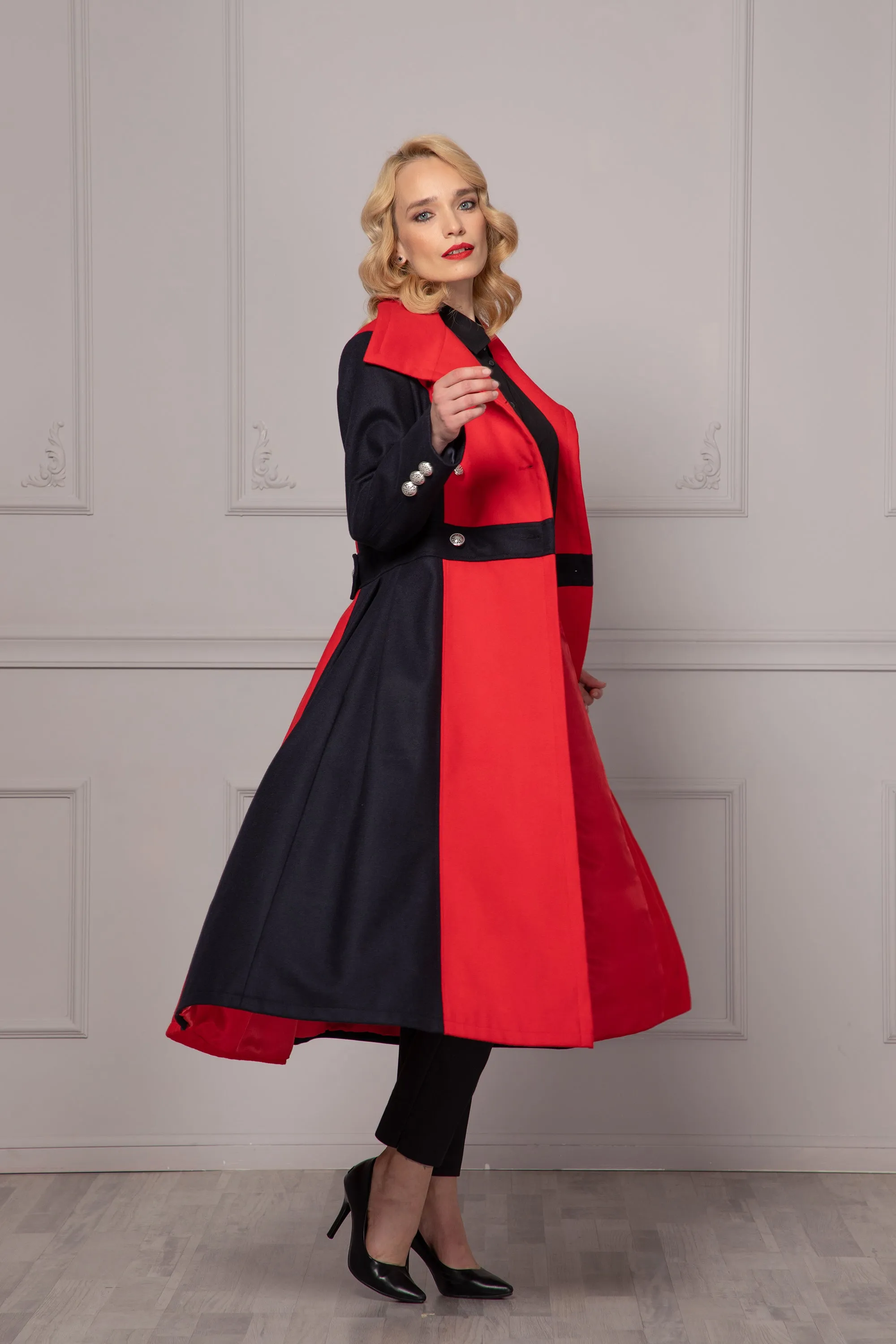 COLOR BLOCK OVERCOAT