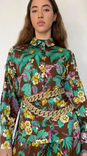 Corduroy floral Shirt