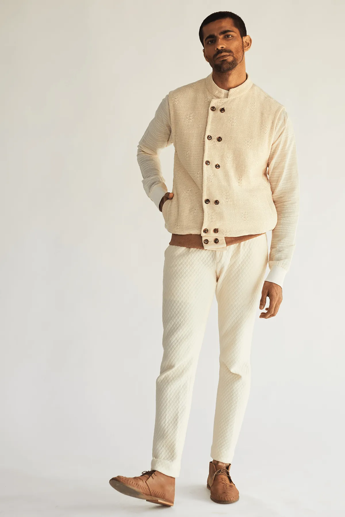 Cotton Bandi Jacket with Pullover and Pants