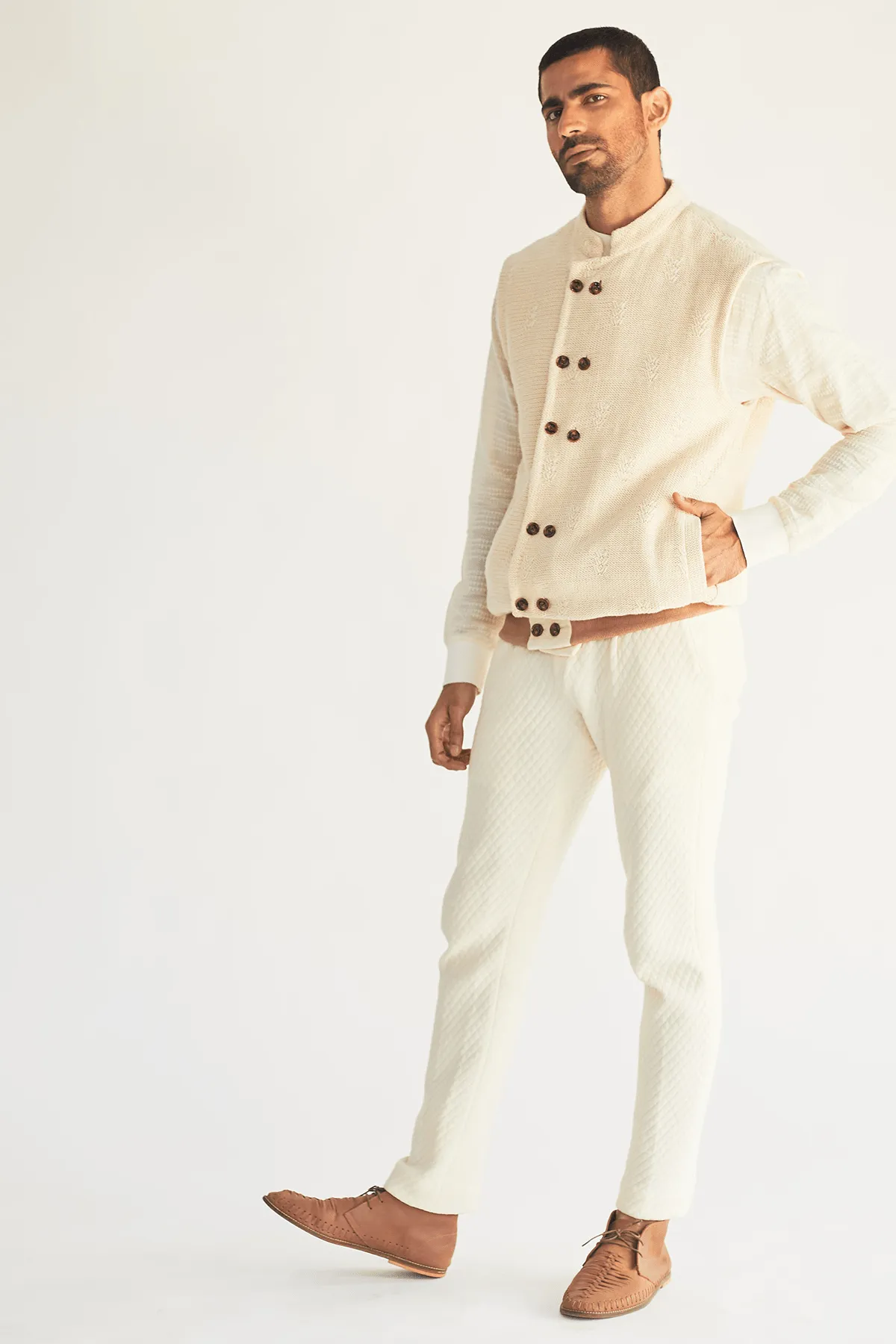 Cotton Bandi Jacket with Pullover and Pants