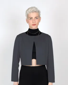 Crop Coat in Pewter