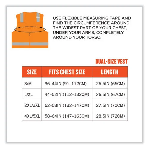 Glowear 8249z Class 2 Economy Surveyors Zipper Vest, Polyester, X-small, Orange, Ships In 1-3 Business Days