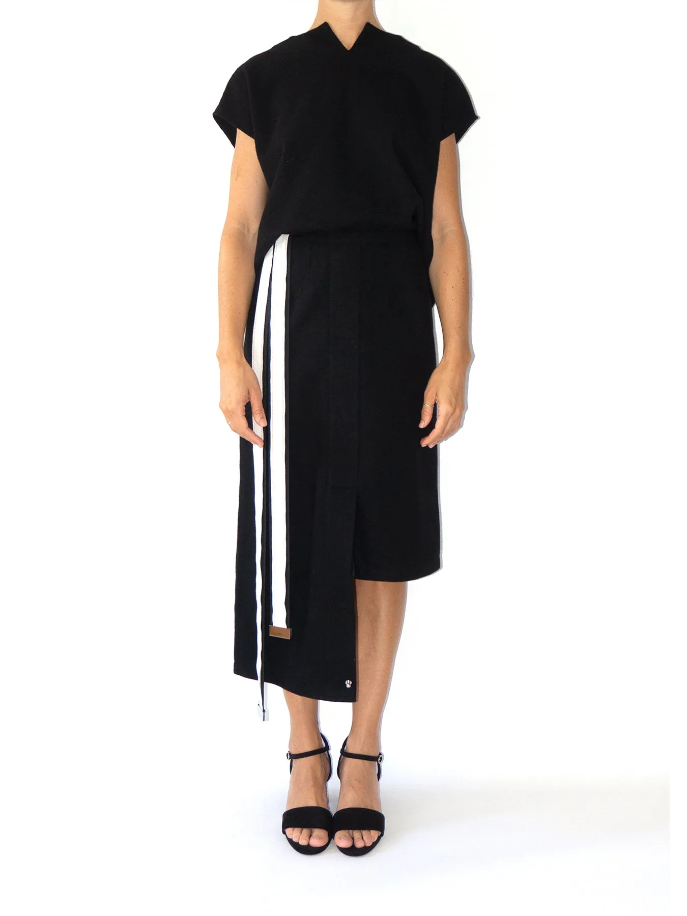 Gres Wool Skirt, Black