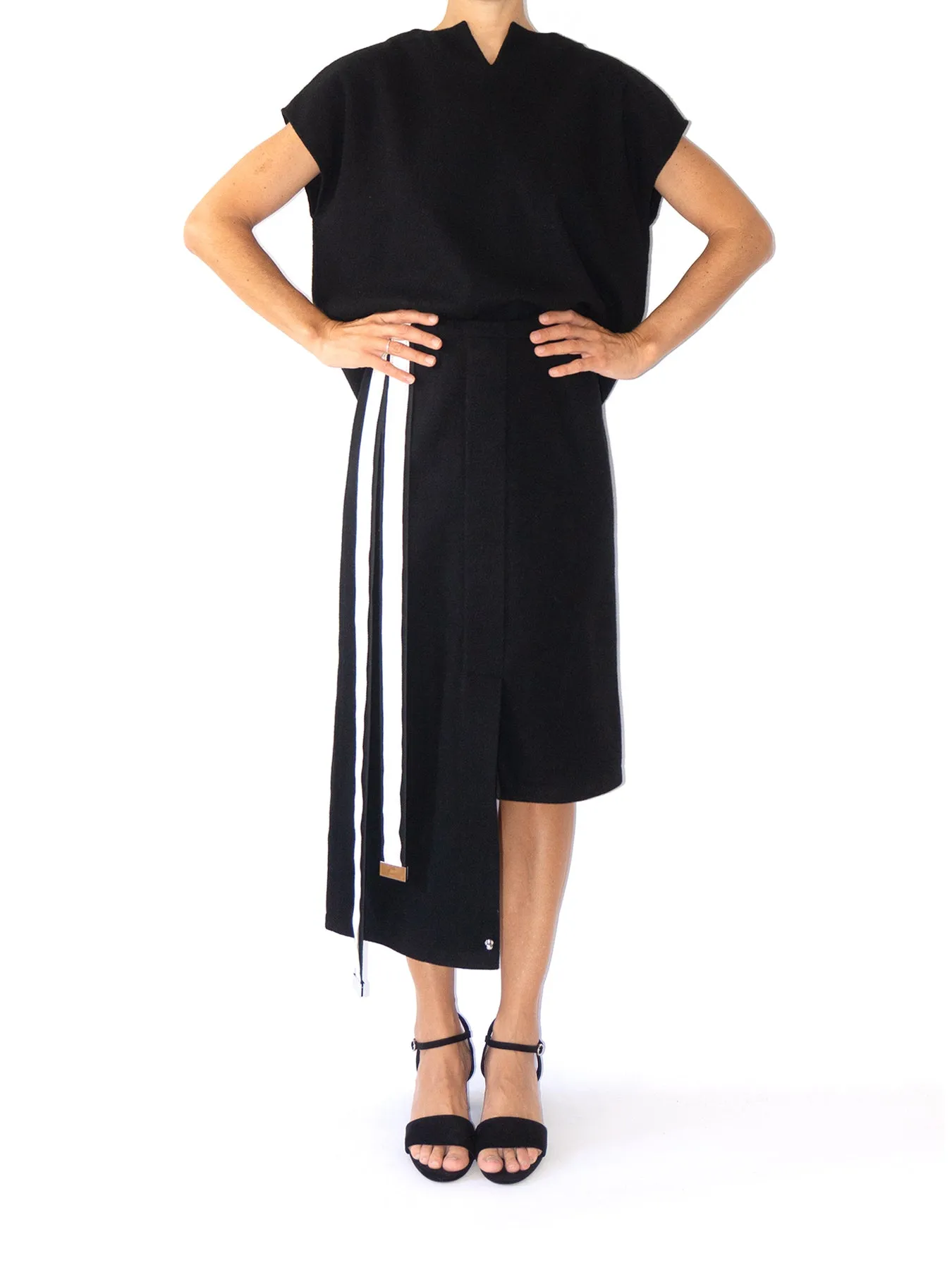 Gres Wool Skirt, Black