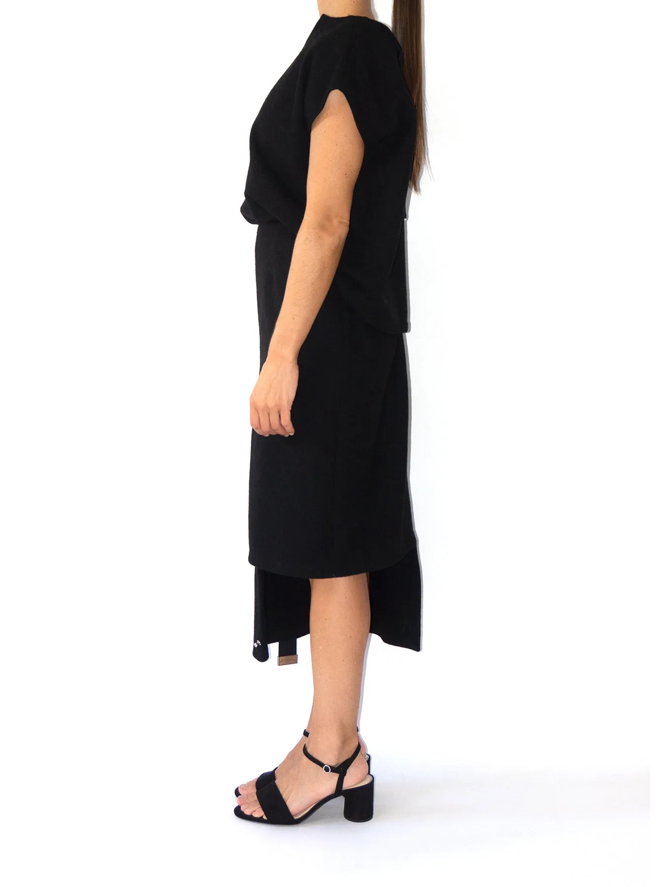 Gres Wool Skirt, Black
