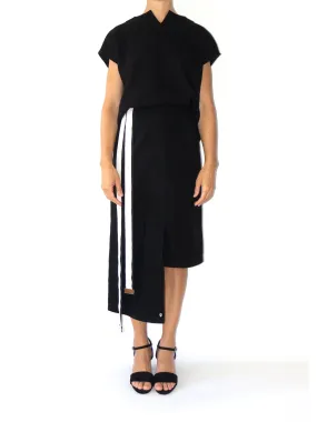 Gres Wool Skirt, Black
