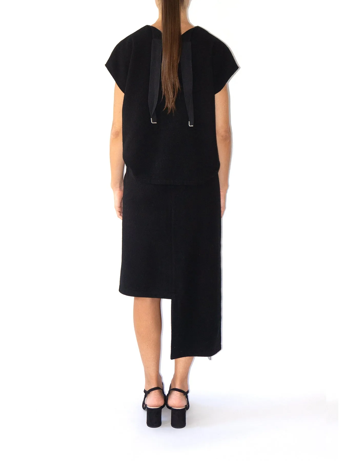 Gres Wool Skirt, Black