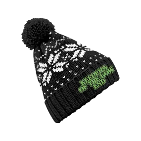 Keepers of the Low End - Embroidered Logo Winter Beanie - Black/White