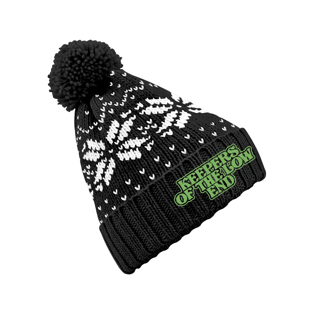 Keepers of the Low End - Embroidered Logo Winter Beanie - Black/White