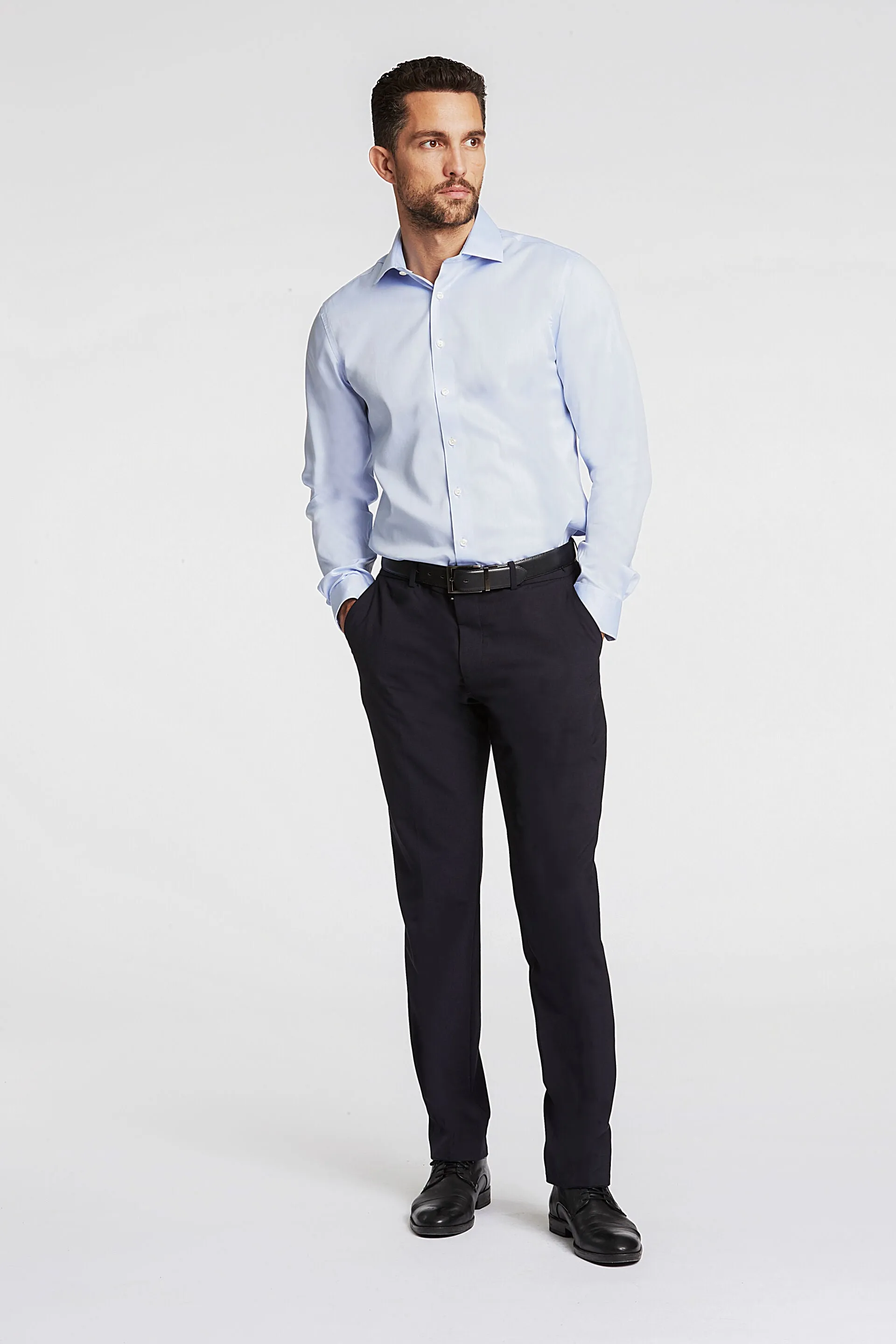 Lindbergh Plain Fine Twill Non Iron Stain Resistant Shirt | Light Blue