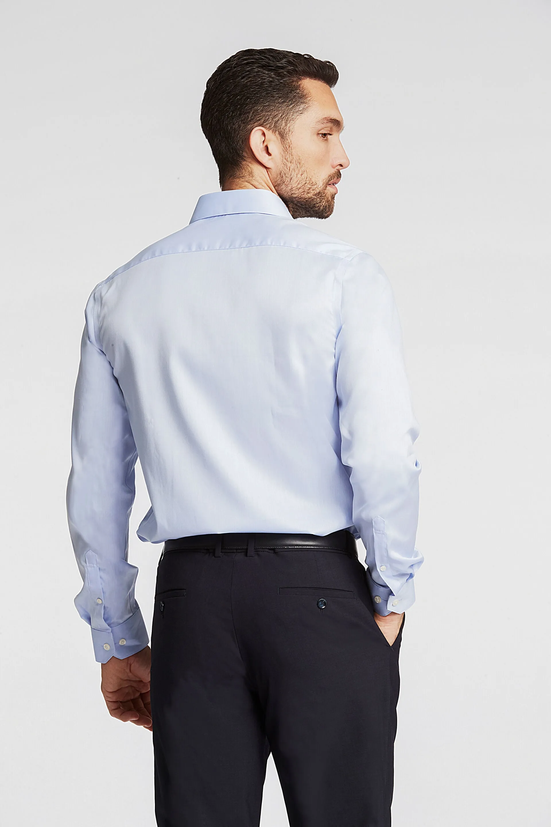 Lindbergh Plain Fine Twill Non Iron Stain Resistant Shirt | Light Blue