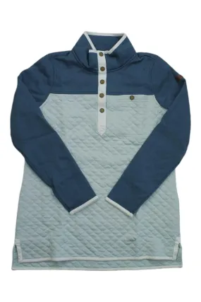 L.L.Bean Women's Quilted Mockneck Tunic Colorblock Sweatshirt
