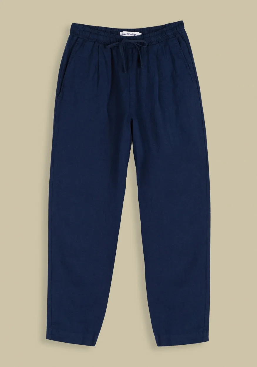 Lourdes Linen Pants Worker Blue