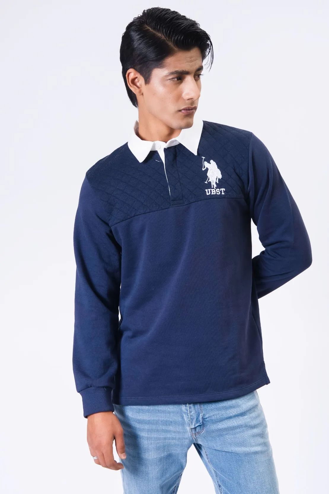 Men Polo Graphic Sweater