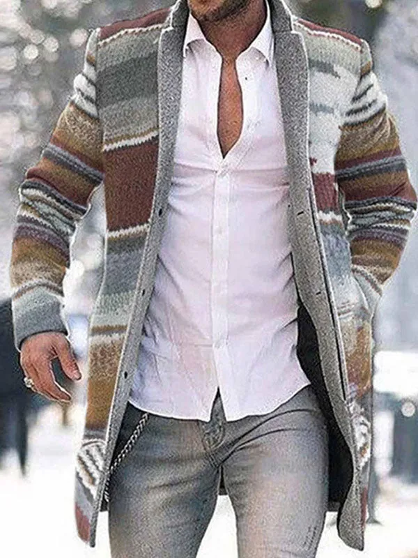 Men's Printed Long Coat
