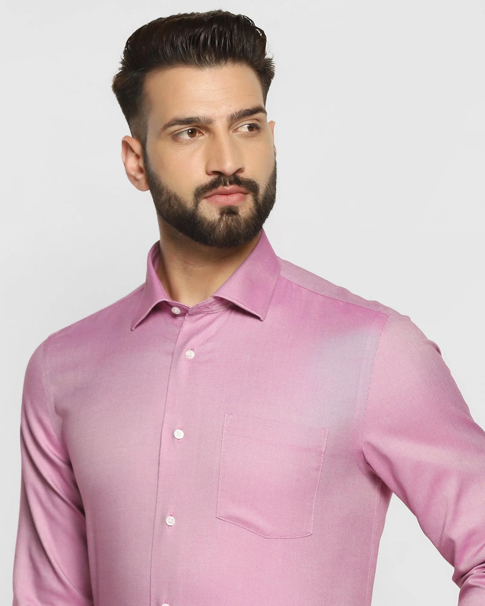 Non Iron Formal Plum Textured Shirt - Decade