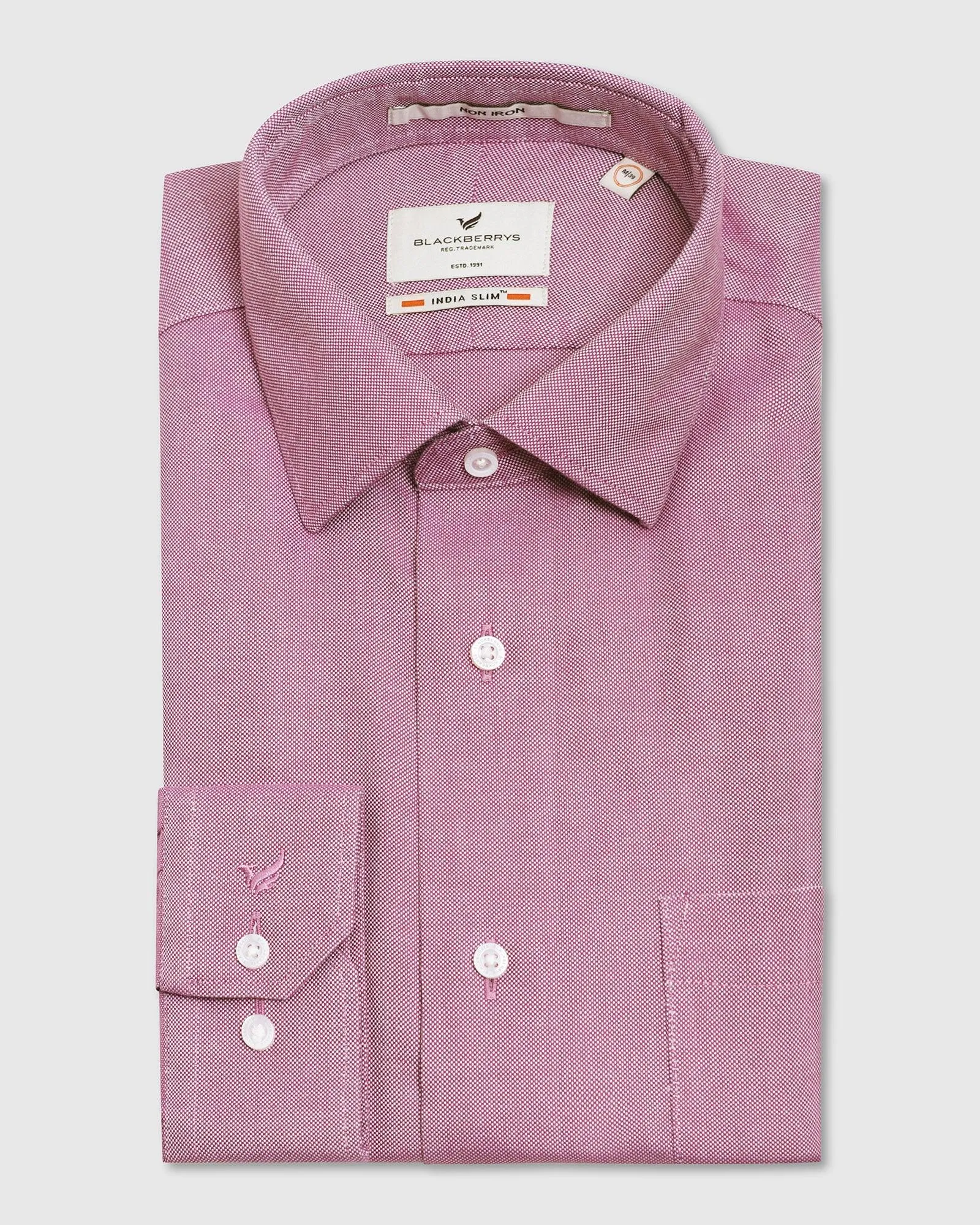 Non Iron Formal Plum Textured Shirt - Decade