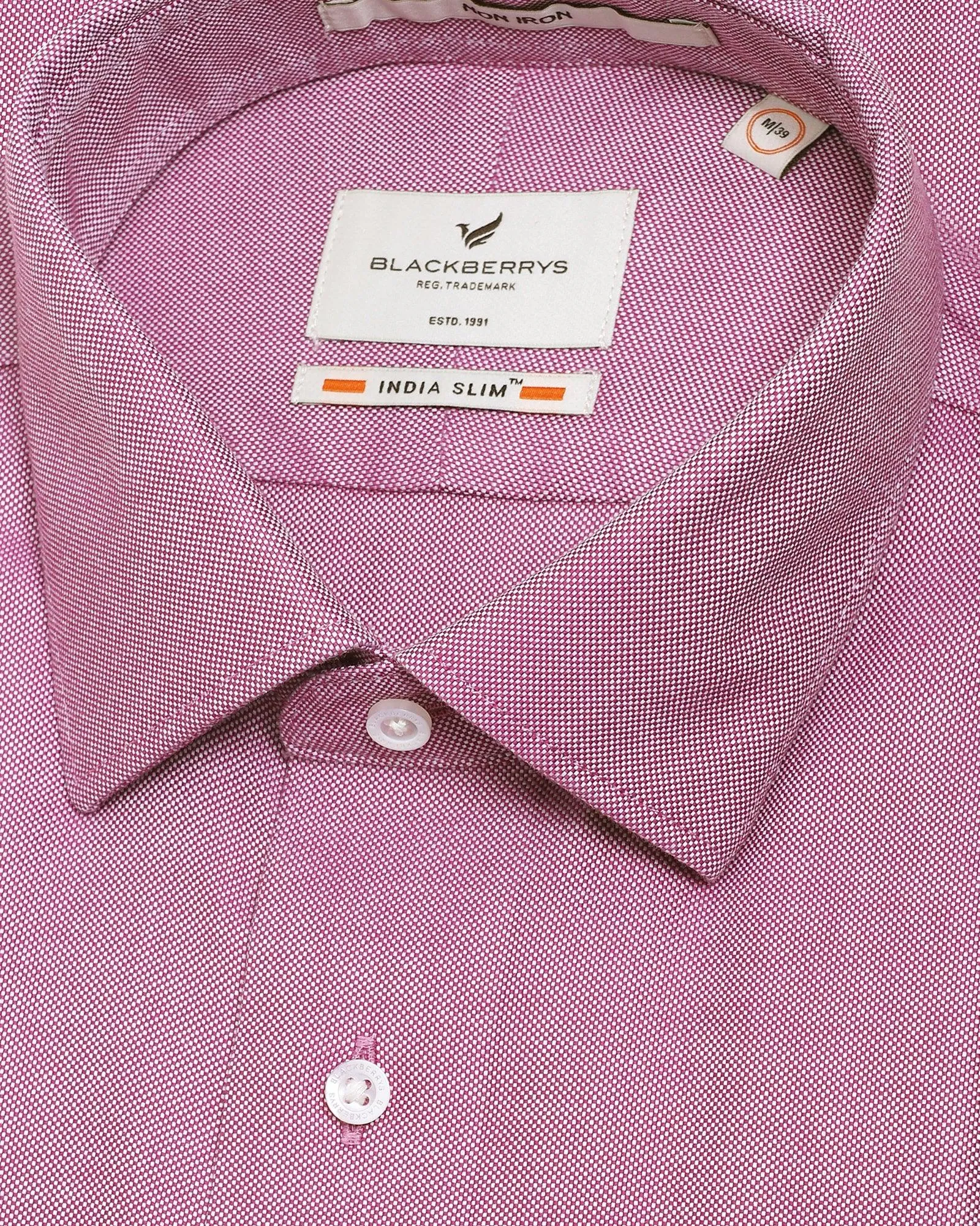 Non Iron Formal Plum Textured Shirt - Decade