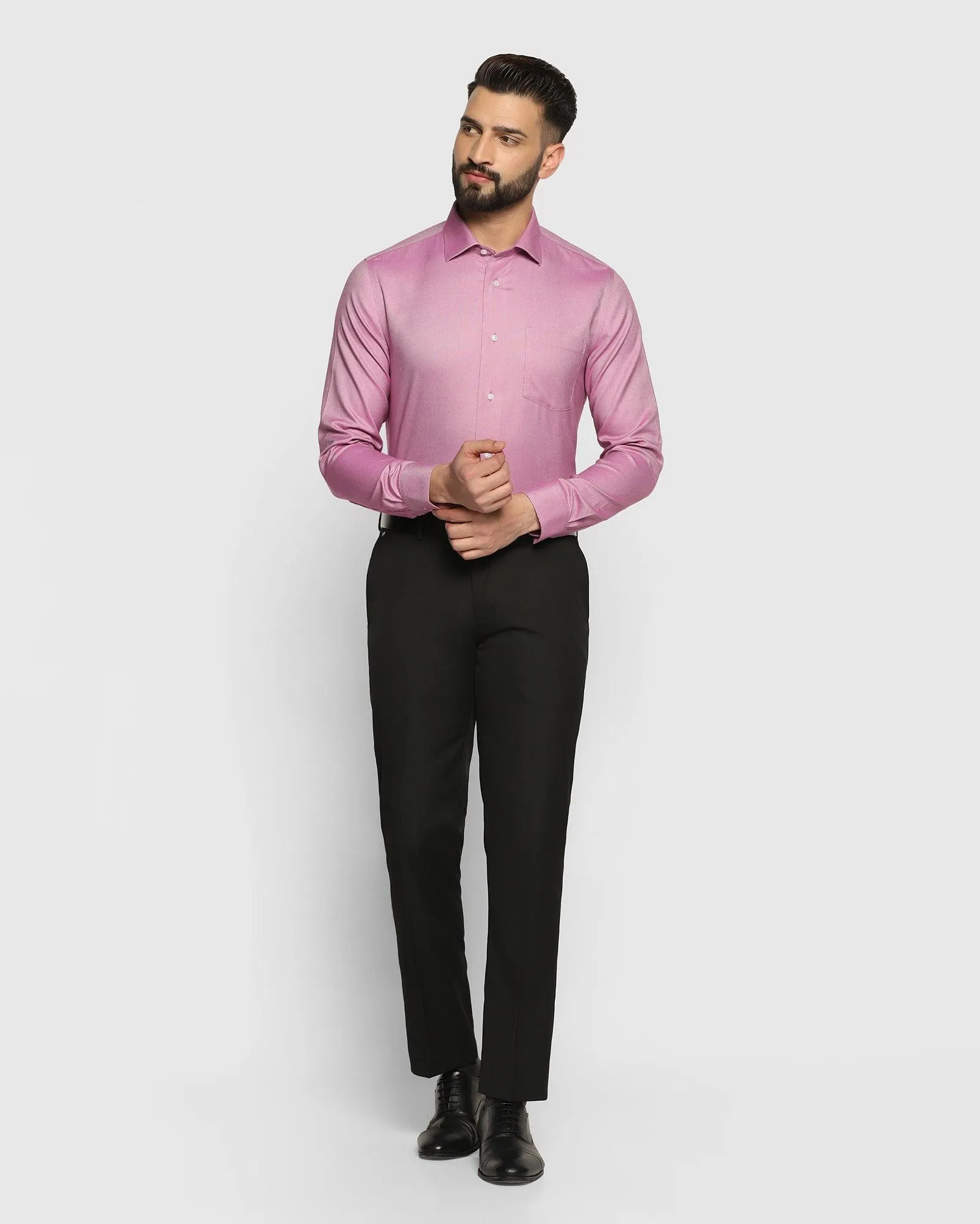Non Iron Formal Plum Textured Shirt - Decade