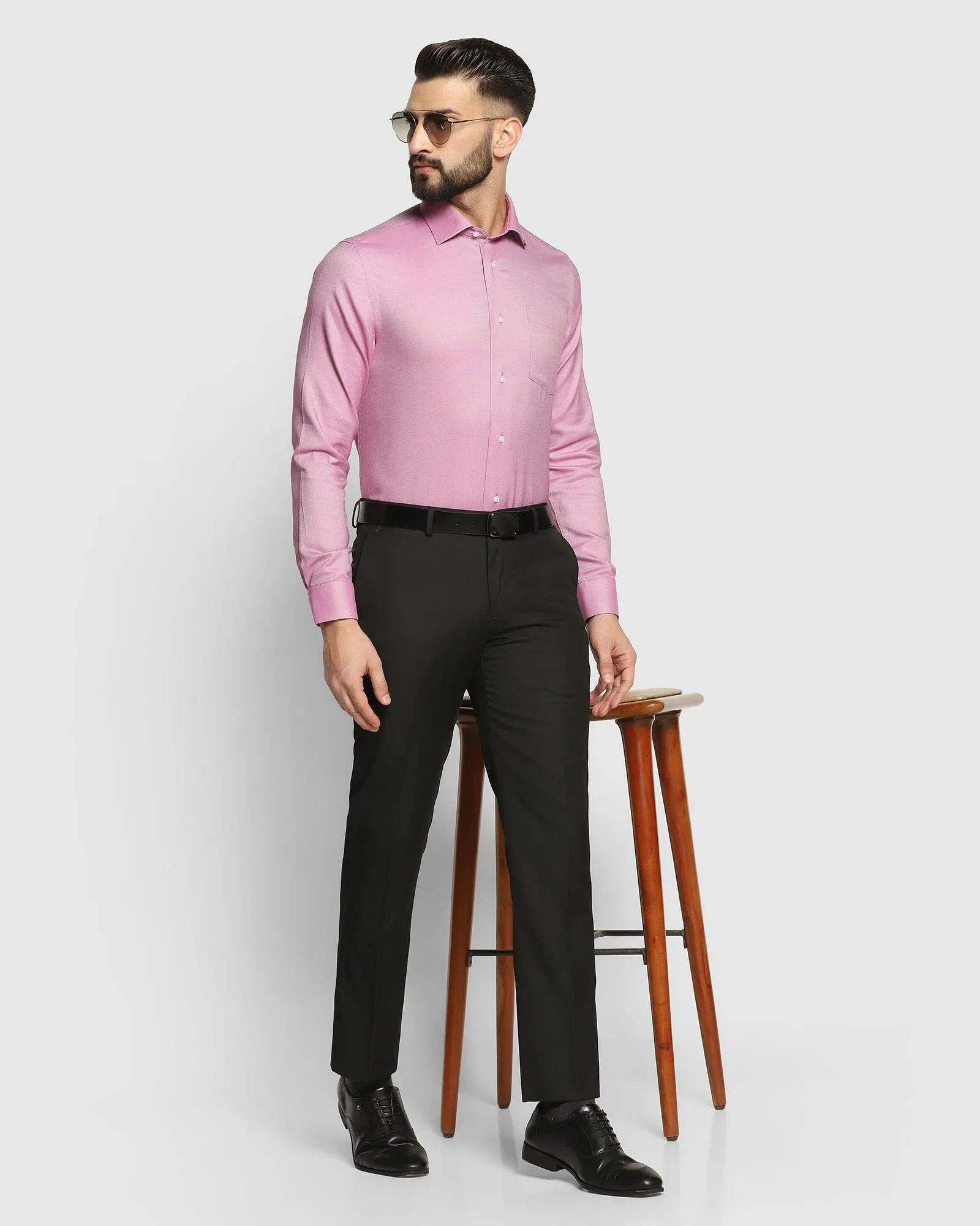 Non Iron Formal Plum Textured Shirt - Decade