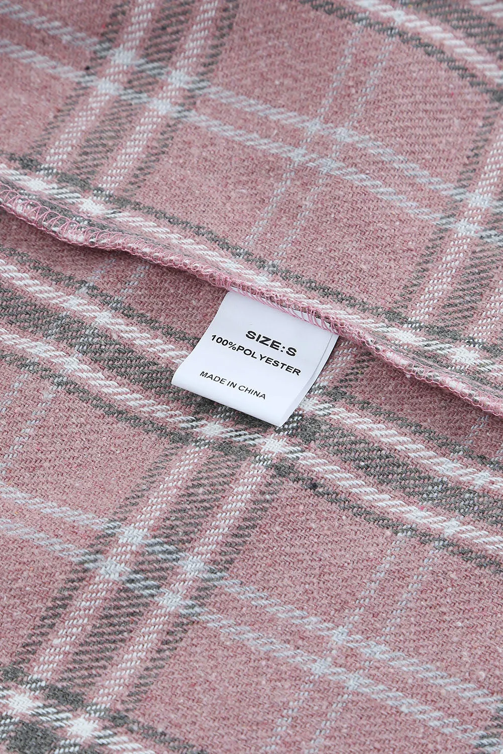 Pink Corduroy Plaid Pattern Shacket
