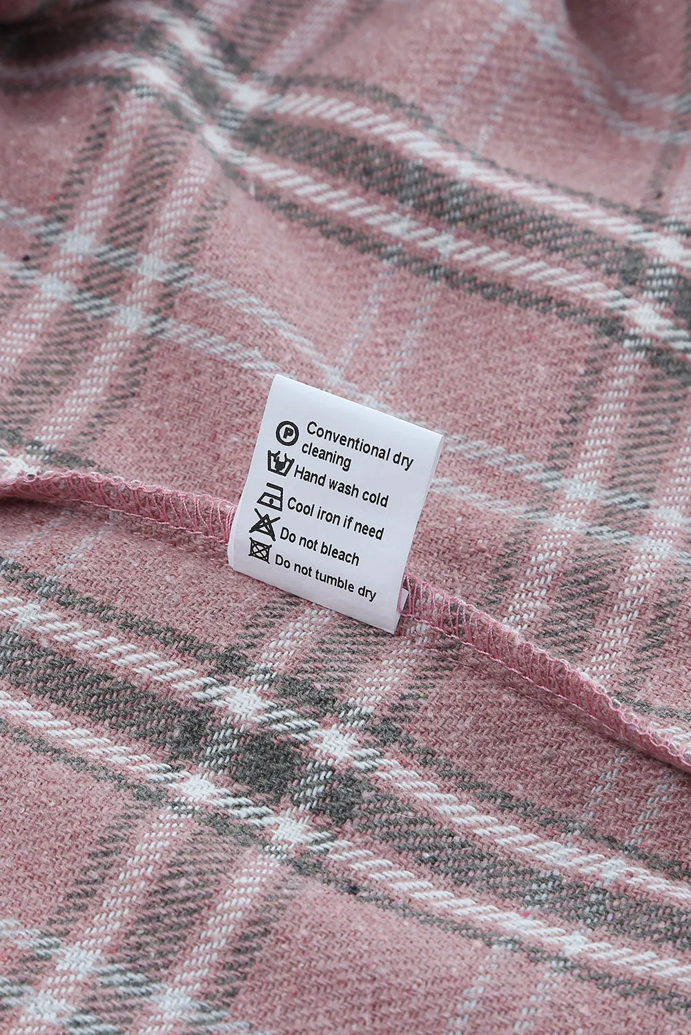 Pink Corduroy Plaid Pattern Shacket
