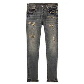 Purple-brand Quilted Destroy Pocket Jeans Mens Style : P001-iqdp123