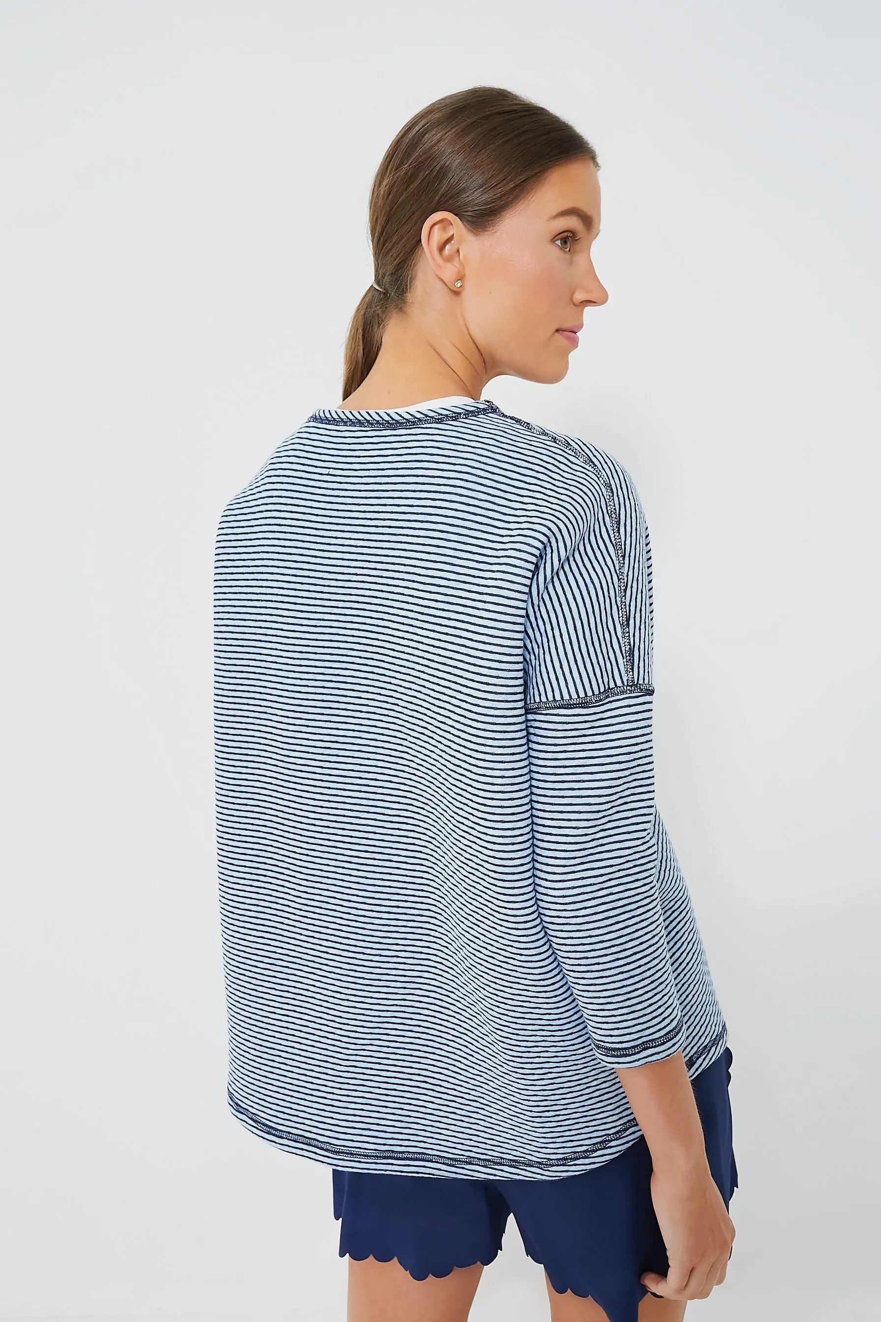 Reversible Heathered Blue Ally Swing Sweatshirt