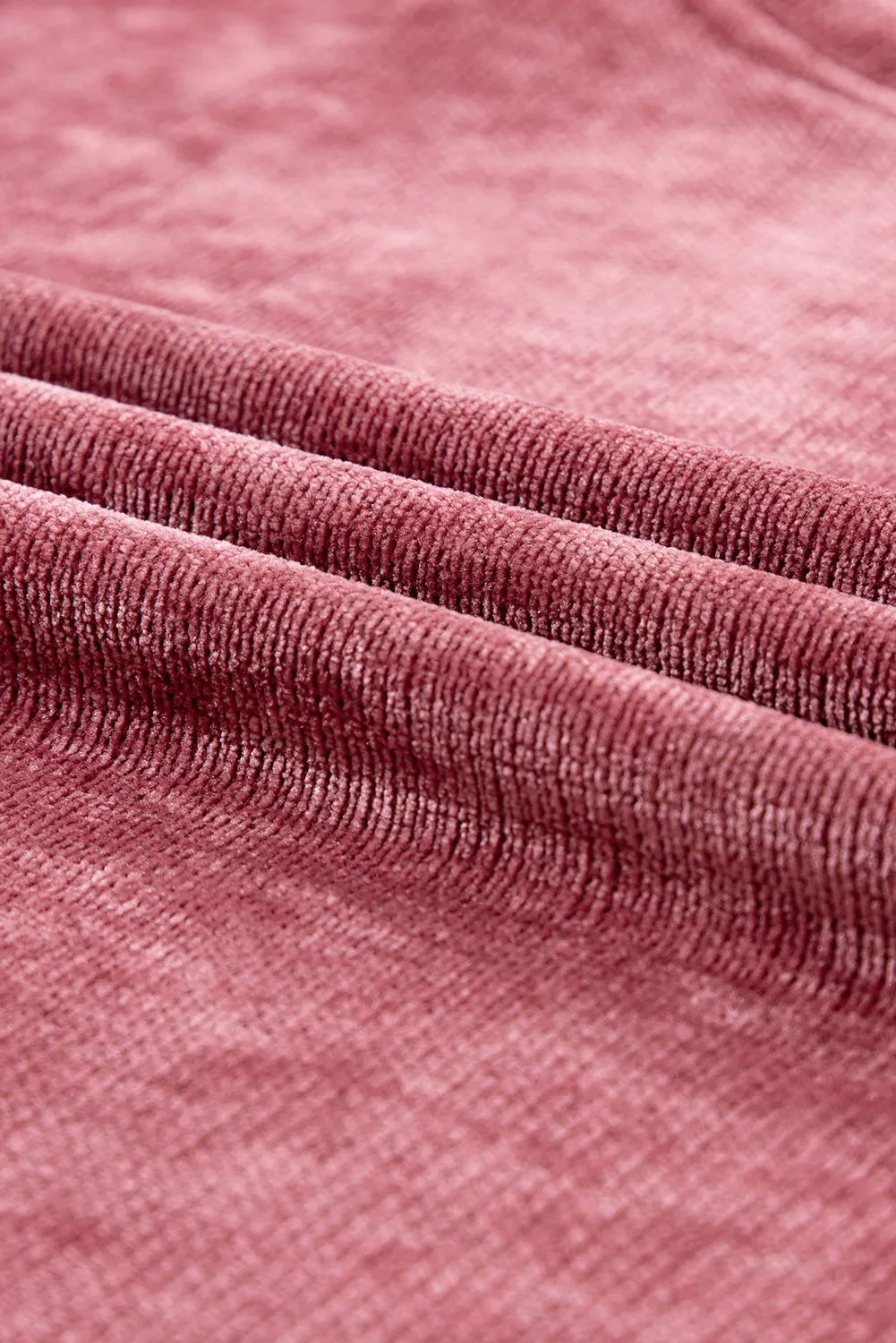 Rose Pink Mineral Wash Corduroy Short Sleeve and Crop Pants Set