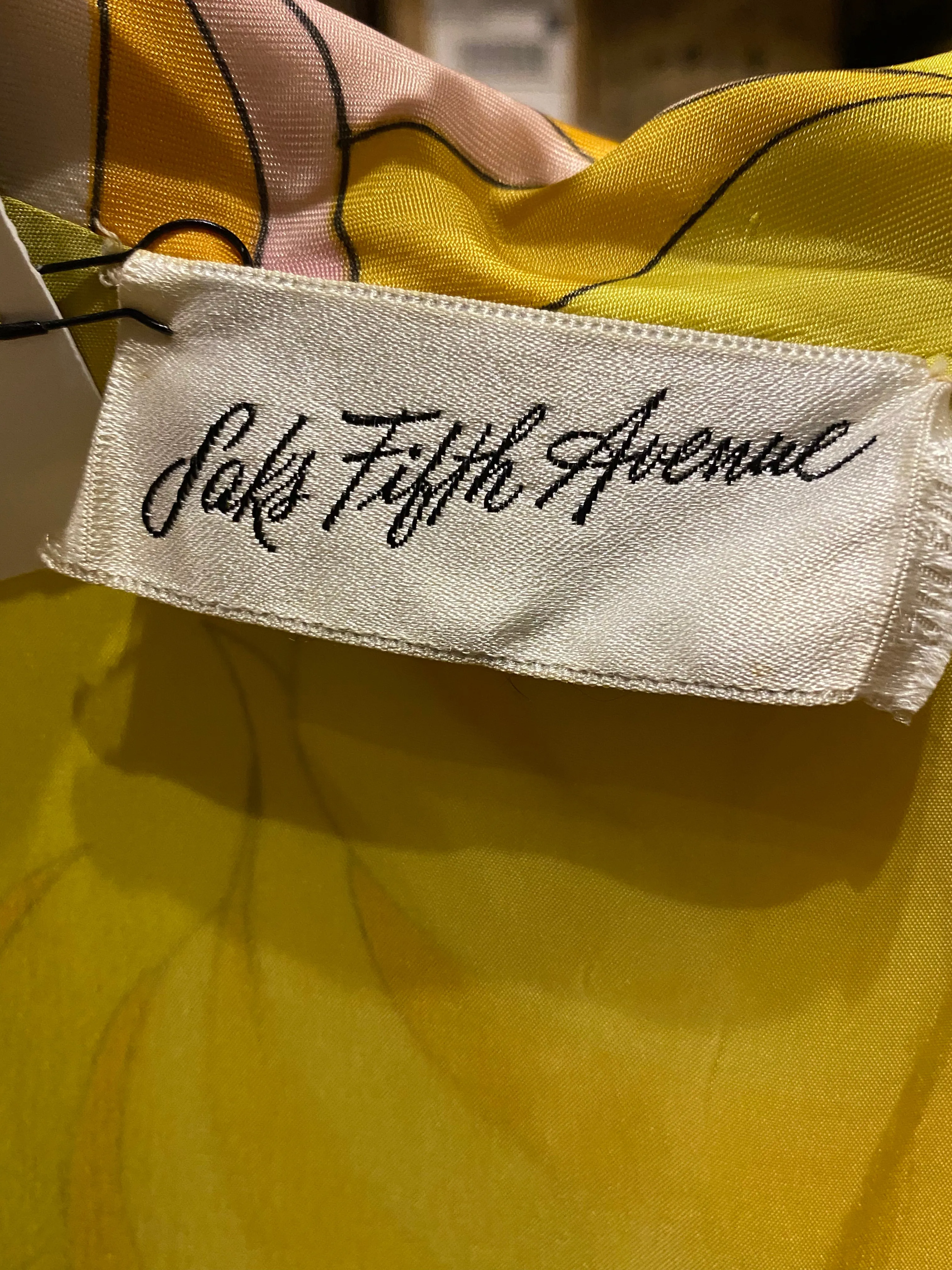 Saks Fifth Ave Yellow Print & Quilted Dress