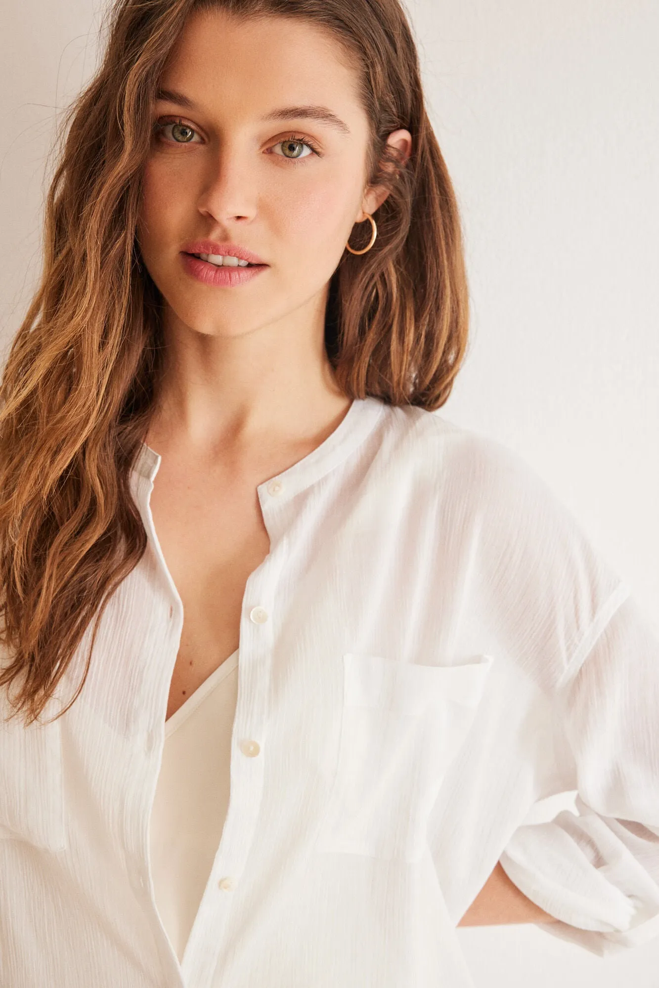 White 100% cotton beach camisole