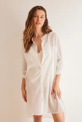 White 100% cotton beach camisole