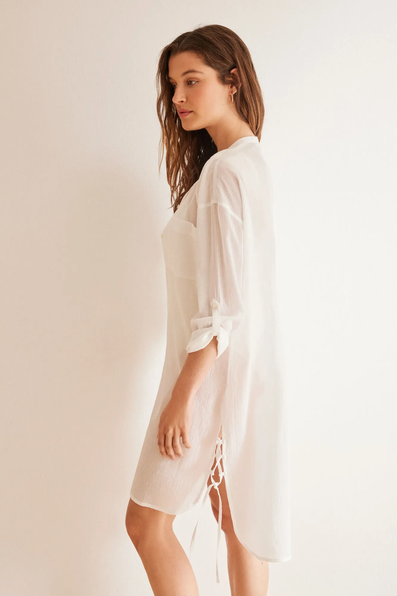 White 100% cotton beach camisole