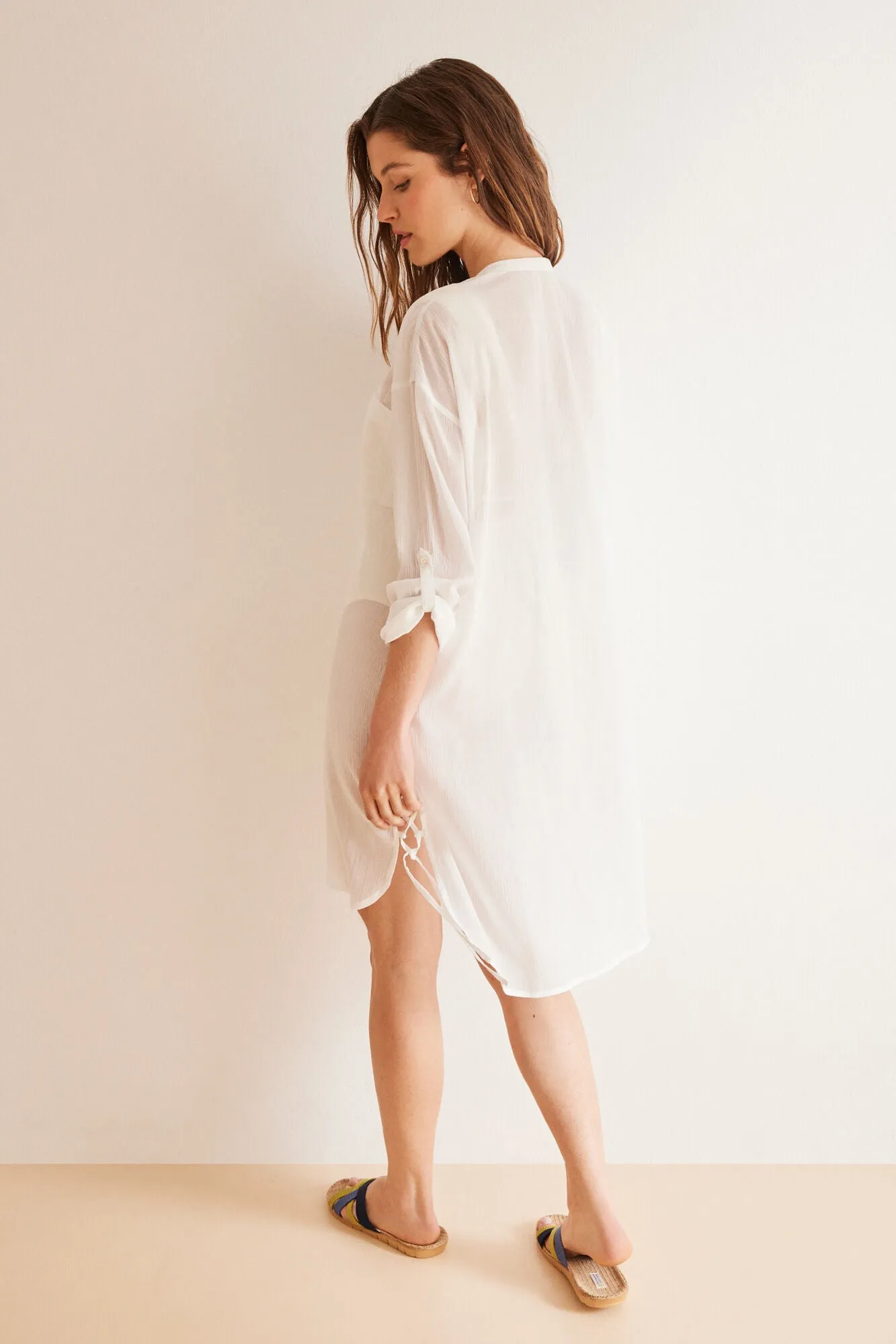 White 100% cotton beach camisole